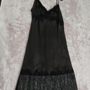 Elegant Black Lace Slip Dress